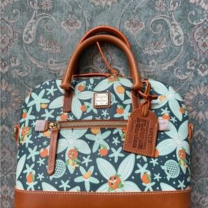 Dooney & Bourke Floral Satchel - Orange and Green